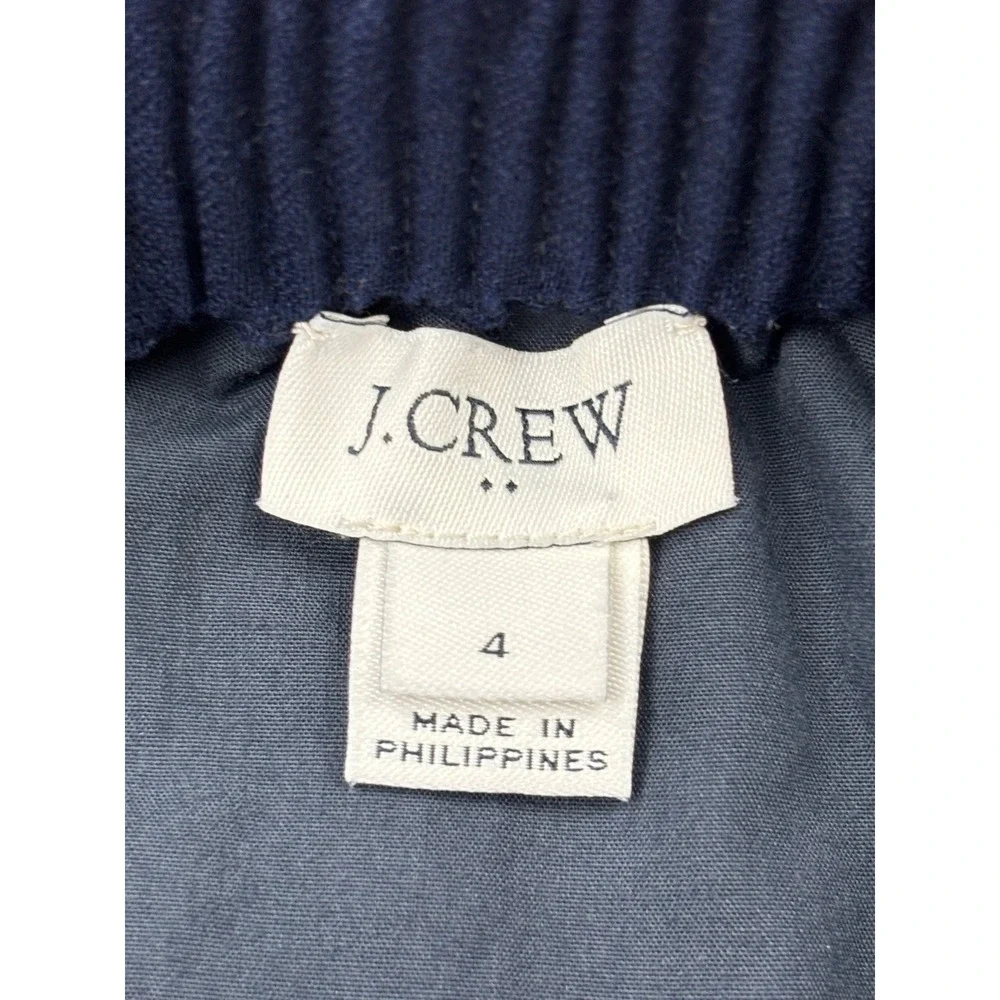 J.Crew Navy‎ Blue Scalloped Hem Linen Blend Mini Skirt H5397 Size 4